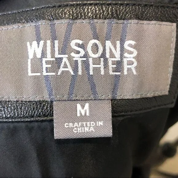 Wilson’s Leather black leather button front vest size medium - Picture 10 of 11